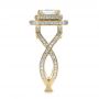 18k Yellow Gold 18k Yellow Gold Custom Double Halo Diamond Engagement Ring - Side View -  100598 - Thumbnail