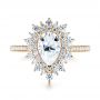 14k Yellow Gold Custom Double Halo Diamond Engagement Ring - Top View -  103825 - Thumbnail