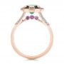 18k Rose Gold 18k Rose Gold Custom Emerald Black And White Diamond Engagement Ring - Front View -  103208 - Thumbnail