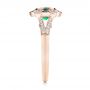 14k Rose Gold 14k Rose Gold Custom Emerald Black And White Diamond Engagement Ring - Side View -  103208 - Thumbnail