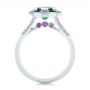 18k White Gold 18k White Gold Custom Emerald Black And White Diamond Engagement Ring - Front View -  103208 - Thumbnail