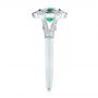 14k White Gold Custom Emerald Black And White Diamond Engagement Ring - Side View -  103208 - Thumbnail