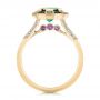 18k Yellow Gold 18k Yellow Gold Custom Emerald Black And White Diamond Engagement Ring - Front View -  103208 - Thumbnail