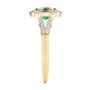 18k Yellow Gold 18k Yellow Gold Custom Emerald Black And White Diamond Engagement Ring - Side View -  103208 - Thumbnail