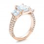18k Rose Gold 18k Rose Gold Custom Emerald Cut Diamond Engagement Ring - Three-Quarter View -  100723 - Thumbnail