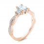 14k Rose Gold 14k Rose Gold Custom Emerald Cut Diamond Engagement Ring - Three-Quarter View -  101440 - Thumbnail