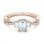 18k Rose Gold 18k Rose Gold Custom Emerald Cut Diamond Engagement Ring - Flat View -  101440 - Thumbnail