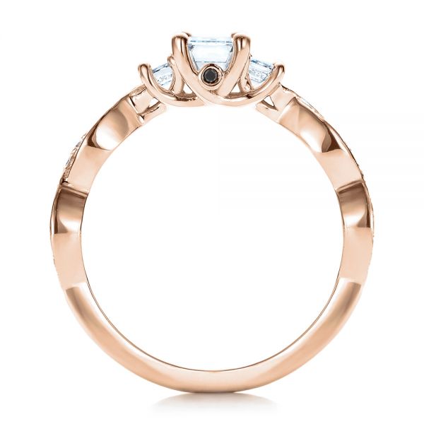 18k Rose Gold 18k Rose Gold Custom Emerald Cut Diamond Engagement Ring - Front View -  101440