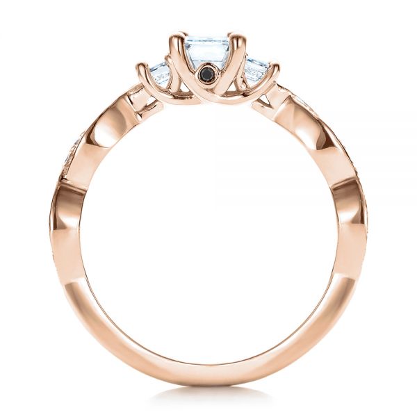 18k Rose Gold 18k Rose Gold Custom Emerald Cut Diamond Engagement Ring - Front View - 101440