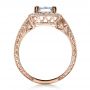 14k Rose Gold 14k Rose Gold Custom Emerald Cut Diamond Engagement Ring - Front View -  1478 - Thumbnail