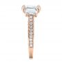 18k Rose Gold 18k Rose Gold Custom Emerald Cut Diamond Engagement Ring - Side View -  100723 - Thumbnail