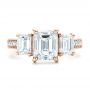 14k Rose Gold 14k Rose Gold Custom Emerald Cut Diamond Engagement Ring - Top View -  100723 - Thumbnail