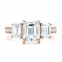 18k Rose Gold 18k Rose Gold Custom Emerald Cut Diamond Engagement Ring - Top View -  100723 - Thumbnail