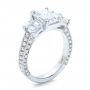  Platinum Custom Emerald Cut Diamond Engagement Ring - Three-Quarter View -  100723 - Thumbnail