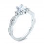 18k White Gold 18k White Gold Custom Emerald Cut Diamond Engagement Ring - Three-Quarter View -  101440 - Thumbnail