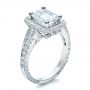 14k White Gold 14k White Gold Custom Emerald Cut Diamond Engagement Ring - Three-Quarter View -  1478 - Thumbnail