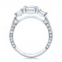  Platinum Custom Emerald Cut Diamond Engagement Ring - Front View -  100723 - Thumbnail