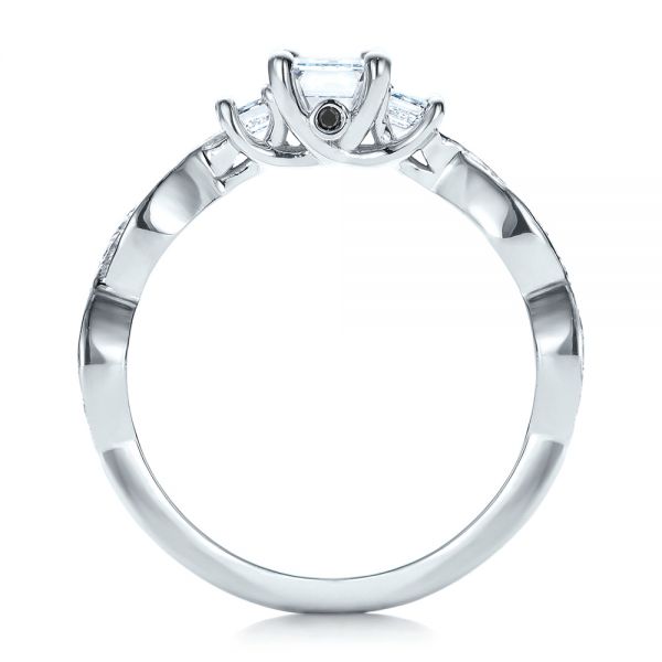 14k White Gold 14k White Gold Custom Emerald Cut Diamond Engagement Ring - Front View -  101440