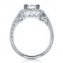 18k White Gold Custom Emerald Cut Diamond Engagement Ring - Front View -  1478 - Thumbnail