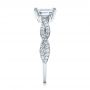 18k White Gold 18k White Gold Custom Emerald Cut Diamond Engagement Ring - Side View -  101440 - Thumbnail