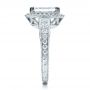 18k White Gold Custom Emerald Cut Diamond Engagement Ring - Side View -  1478 - Thumbnail