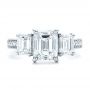  Platinum Custom Emerald Cut Diamond Engagement Ring - Top View -  100723 - Thumbnail