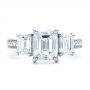 18k White Gold 18k White Gold Custom Emerald Cut Diamond Engagement Ring - Top View -  100723 - Thumbnail