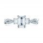  Platinum Platinum Custom Emerald Cut Diamond Engagement Ring - Top View -  101440 - Thumbnail