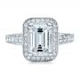 14k White Gold 14k White Gold Custom Emerald Cut Diamond Engagement Ring - Top View -  1478 - Thumbnail