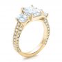18k Yellow Gold 18k Yellow Gold Custom Emerald Cut Diamond Engagement Ring - Three-Quarter View -  100723 - Thumbnail