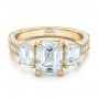 14k Yellow Gold 14k Yellow Gold Custom Emerald Cut Diamond Engagement Ring - Flat View -  100723 - Thumbnail