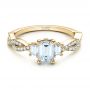 18k Yellow Gold 18k Yellow Gold Custom Emerald Cut Diamond Engagement Ring - Flat View -  101440 - Thumbnail
