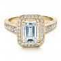 14k Yellow Gold 14k Yellow Gold Custom Emerald Cut Diamond Engagement Ring - Flat View -  1478 - Thumbnail
