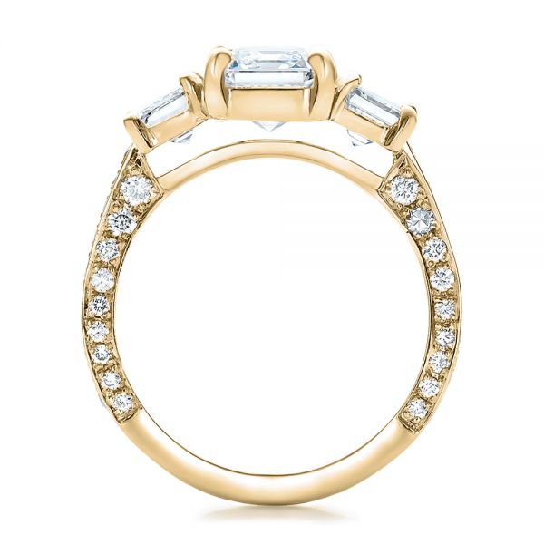 14k Yellow Gold 14k Yellow Gold Custom Emerald Cut Diamond Engagement Ring - Front View - 100723
