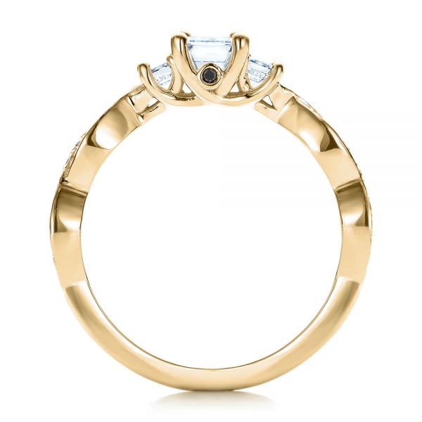18k Yellow Gold 18k Yellow Gold Custom Emerald Cut Diamond Engagement Ring - Front View -  101440