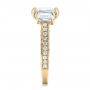 14k Yellow Gold 14k Yellow Gold Custom Emerald Cut Diamond Engagement Ring - Side View -  100723 - Thumbnail