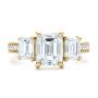 14k Yellow Gold 14k Yellow Gold Custom Emerald Cut Diamond Engagement Ring - Top View -  100723 - Thumbnail
