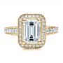 18k Yellow Gold 18k Yellow Gold Custom Emerald Cut Diamond Engagement Ring - Top View -  1478 - Thumbnail