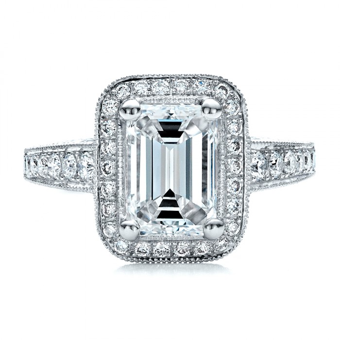 Custom Emerald  Cut  Diamond Engagement  Ring  1478 Seattle 