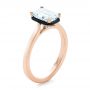 18k Rose Gold 18k Rose Gold Custom Emerald Cut Diamond And Black Ceramic Engagement Ring - Three-Quarter View -  102308 - Thumbnail