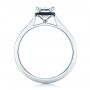  Platinum Custom Emerald Cut Diamond And Black Ceramic Engagement Ring - Front View -  102308 - Thumbnail