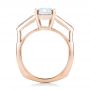 18k Rose Gold 18k Rose Gold Custom Emerald Cut And Baguette Diamond Engagement Ring - Front View -  101284 - Thumbnail