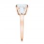 18k Rose Gold 18k Rose Gold Custom Emerald Cut And Baguette Diamond Engagement Ring - Side View -  101284 - Thumbnail