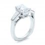 18k White Gold 18k White Gold Custom Emerald Cut And Baguette Diamond Engagement Ring - Three-Quarter View -  101284 - Thumbnail
