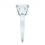 14k White Gold Custom Emerald Cut And Baguette Diamond Engagement Ring - Side View -  101284 - Thumbnail