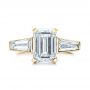 18k Yellow Gold 18k Yellow Gold Custom Emerald Cut And Baguette Diamond Engagement Ring - Top View -  101284 - Thumbnail