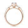 14k Rose Gold 14k Rose Gold Custom Emerald And Baguette Diamond Engagement Ring - Front View -  100690 - Thumbnail