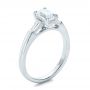  Platinum Custom Emerald And Baguette Diamond Engagement Ring - Three-Quarter View -  100690 - Thumbnail