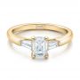 14k Yellow Gold 14k Yellow Gold Custom Emerald And Baguette Diamond Engagement Ring - Flat View -  100690 - Thumbnail