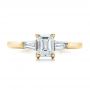 14k Yellow Gold 14k Yellow Gold Custom Emerald And Baguette Diamond Engagement Ring - Top View -  100690 - Thumbnail